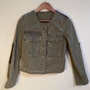 Free People Distressed Military Jacket